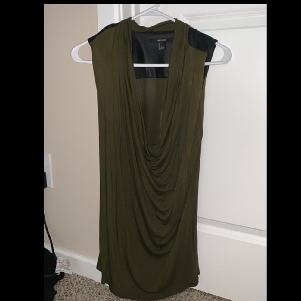 Olive Draping Tank Top